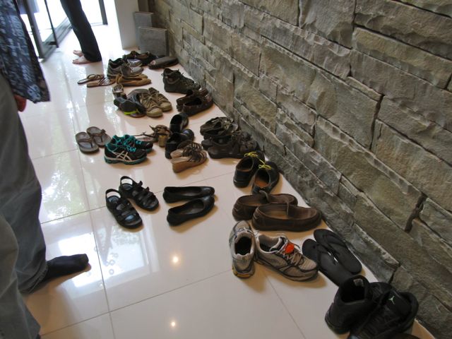 home tour shoes - quite a pile left in the foyer
