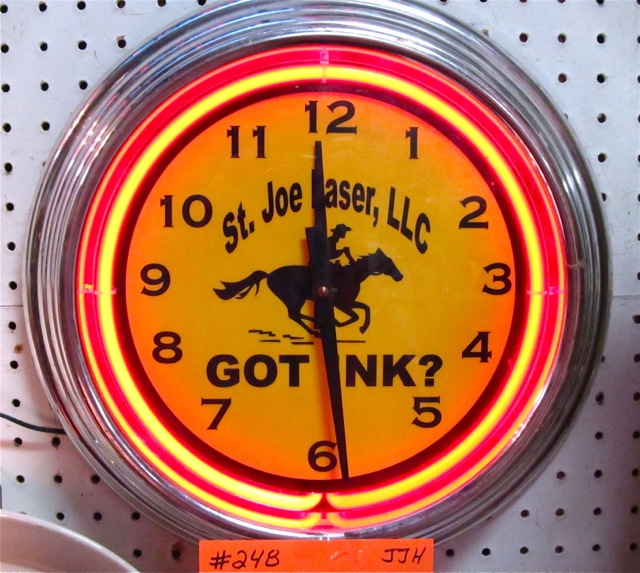 Pony Express Clock silhouette from the Jesse James Antique Mall