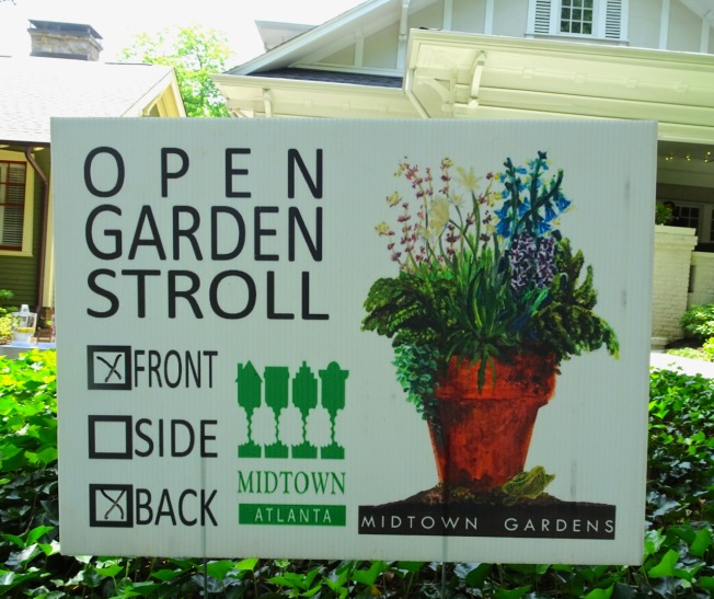 Atlanta Midtown Open Garden Stroll sign
