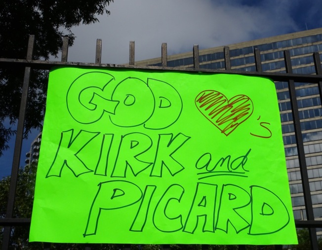 God Loves Kirk AND Picard sign