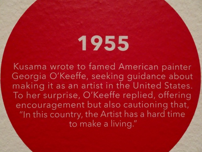 Yayoi Kusama 1955 quote - High Museum Atlanta, exhibition 2018-2019