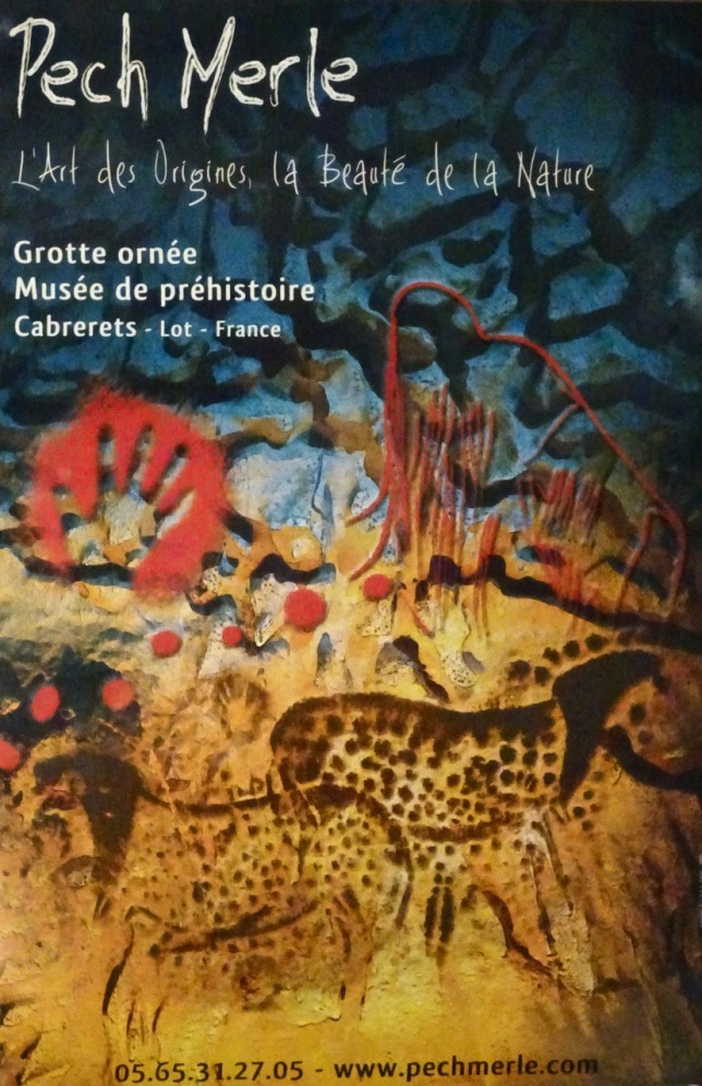 Poster near the entrance to the Pech Merle cave, Southwestern France